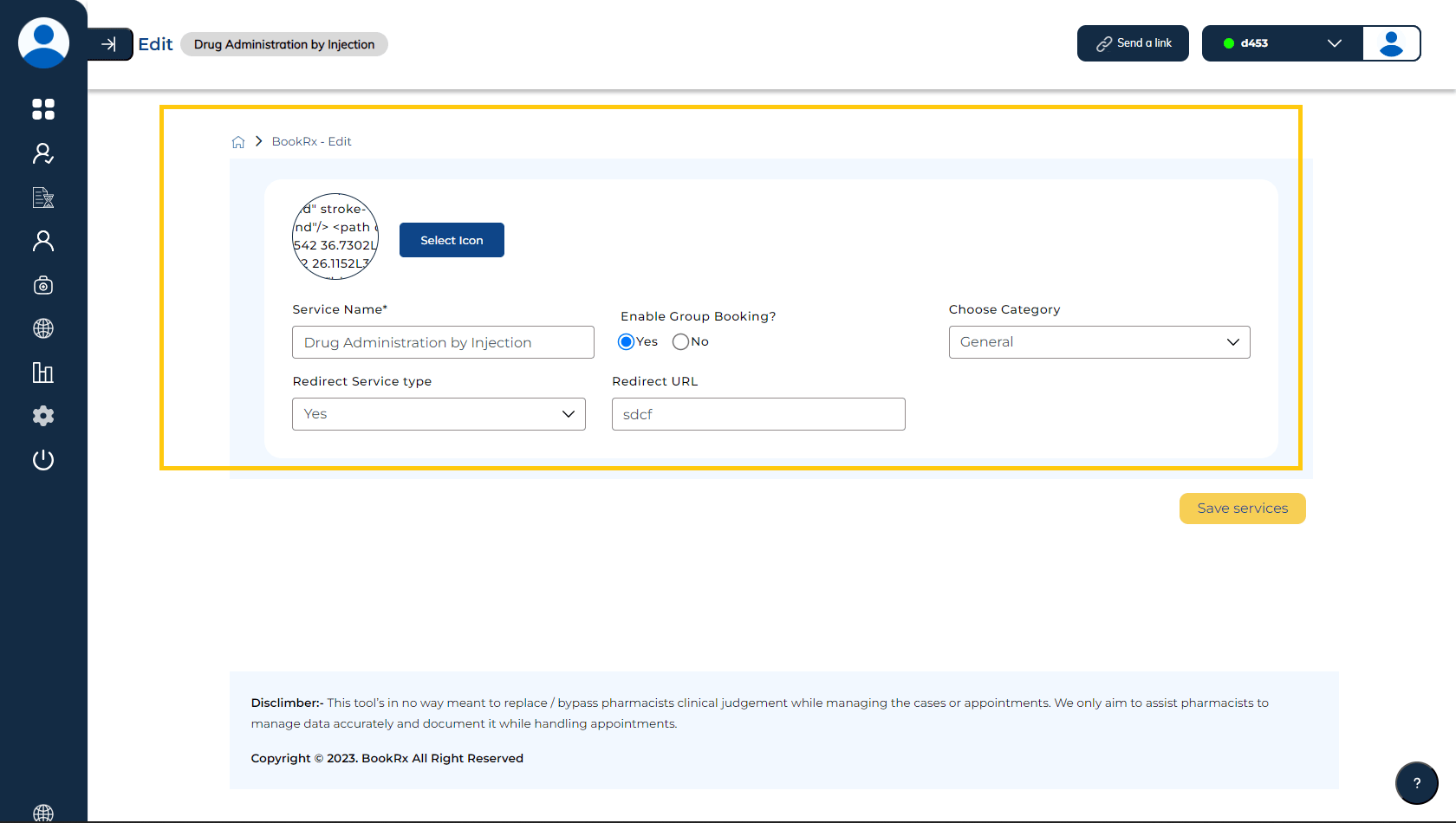 Modify Service Details
